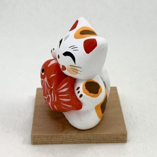 画像2: ［土人形］ 門司ヶ関人形／鯛抱き招き猫