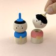 画像4: ［木地玩具］隈本コマ／こま人形・おひなさまセット (4)