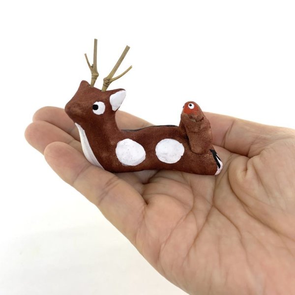 画像10: ［土人形］まんろく工房／復元 安芸の宮島 古型鹿猿（昭和初期型）