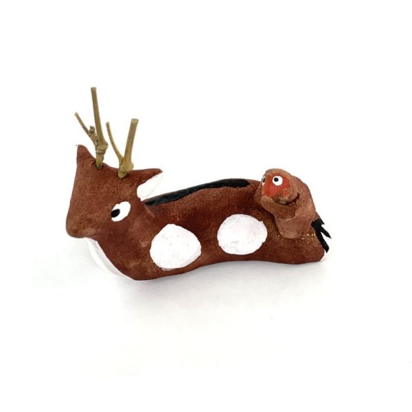 画像6: ［土人形］まんろく工房／復元 安芸の宮島 古型鹿猿（昭和初期型）