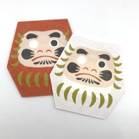 [紙製品] 美濃和紙／型抜きぽち袋・紅白だるま（２枚入）