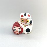 ［練物］鈴幸人形店／猫だるま（横）