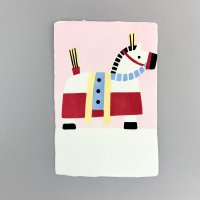 [紙製品] 羅工房／手摺り型染め和紙はがき・神馬