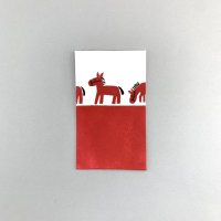 [紙製品] 羅工房／手摺り型染めぽち袋・おうま（３枚入）