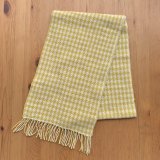 手織りマフラー／千鳥格子（黄色 × 白）