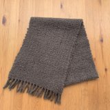 手織りマフラー／アルパカ（こげ茶）