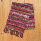 手織りマフラー／ストライプ（マルチカラー）