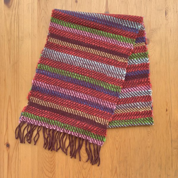 画像1: 手織りマフラー／ストライプ（マルチカラー）