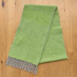 手織りマフラー／杉綾織り（黄緑）