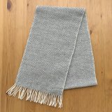 手織りマフラー／杉綾織り（グレー）