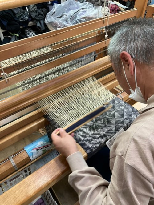 その他の写真1: 手織りマフラー／市松織り（こげ茶）