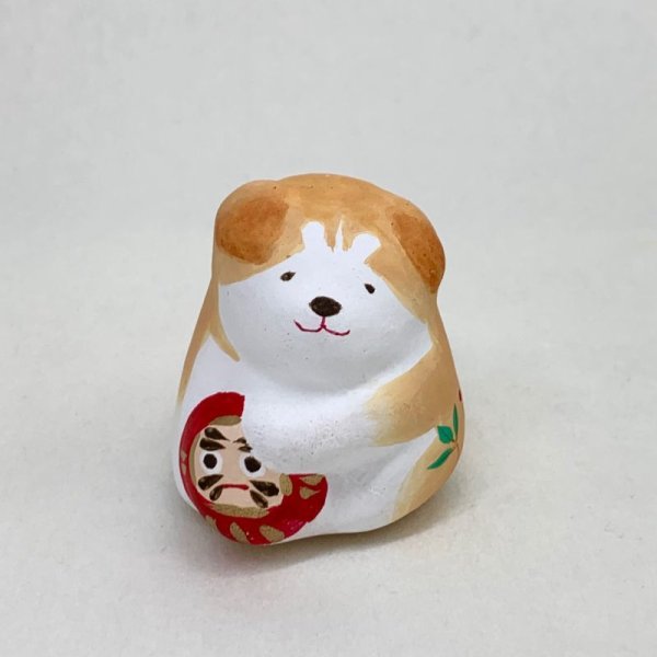 土鈴 ももさだ土人形 秋田犬だるま抱き 旅猫雑貨店オンライン 通販