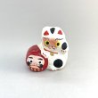 画像1: ［練物］鈴幸人形店／猫だるま（横） (1)
