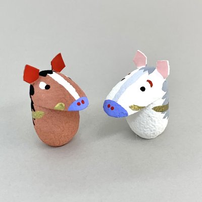 画像1: ［まゆ細工］村田民芸工房／まゆ細工・白馬
