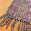 画像2: 手織りマフラー／三色千鳥（茶×ピンク×青） (2)