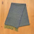 画像1: 手織りマフラー／杉綾織り（紺×緑） (1)