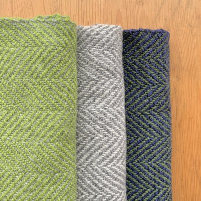 画像2: 手織りマフラー／杉綾織り（グレー）