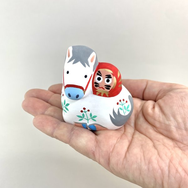 画像7: [土鈴] ももさだ土人形／ダルマ抱き午 (7)